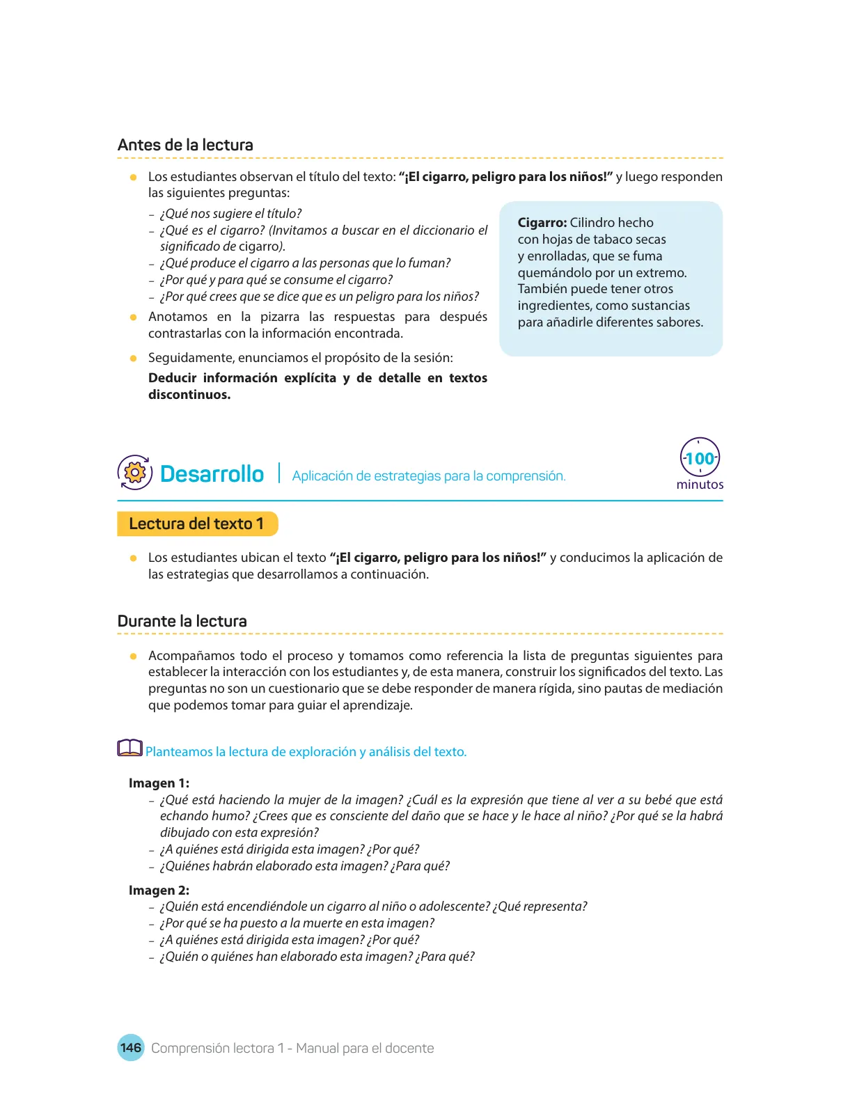 Miniatura página 148 de Comprensión lectora : manual para el docente de primer grado de Secundaria 2018 · 2018