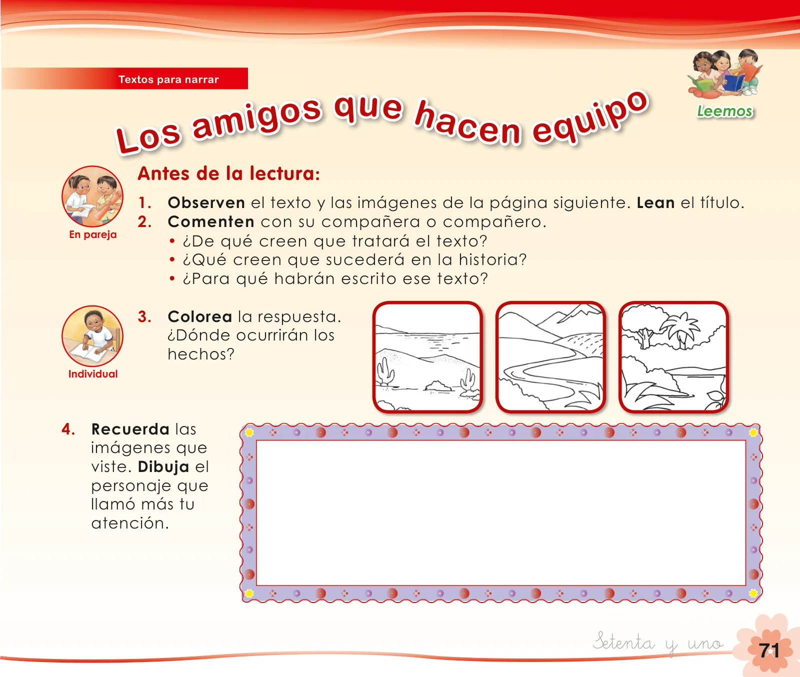 Página 73 de Comunicación 1 : cuaderno de trabajo para primer grado de Educación Primaria 2019 · 2019