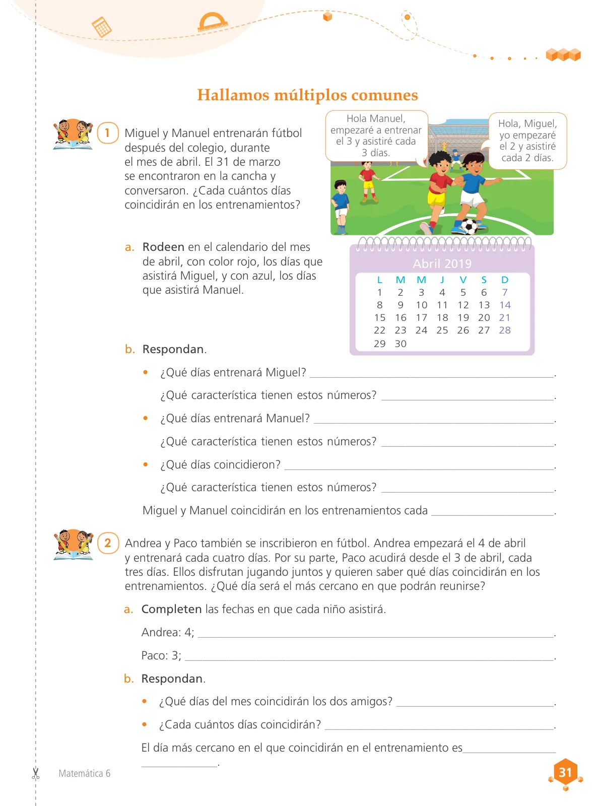 Miniatura página 33 de Matemática 6 : cuaderno de trabajo para sexto grado de Educación Primaria 2019 · 2019