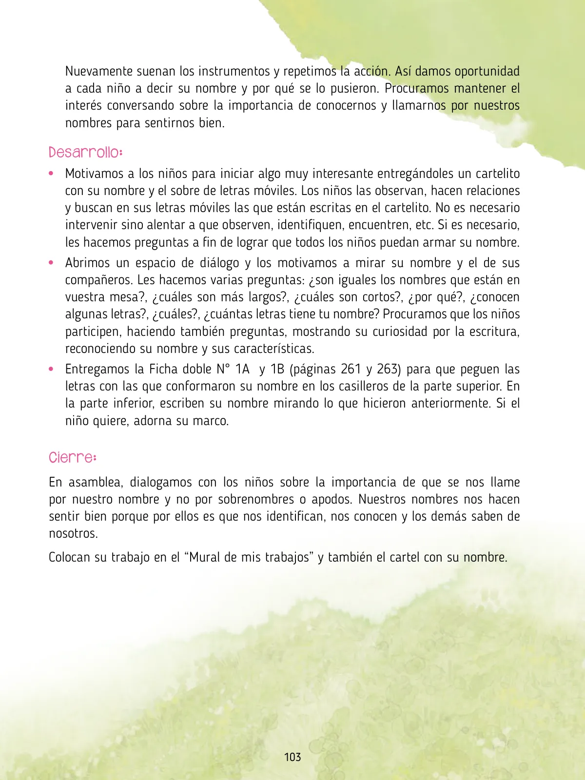 Miniatura página 105 de Agenda pedagógica 2017-2018 para docentes de II Ciclo de Instituciones de nivel de Educación Inicial · 2017
