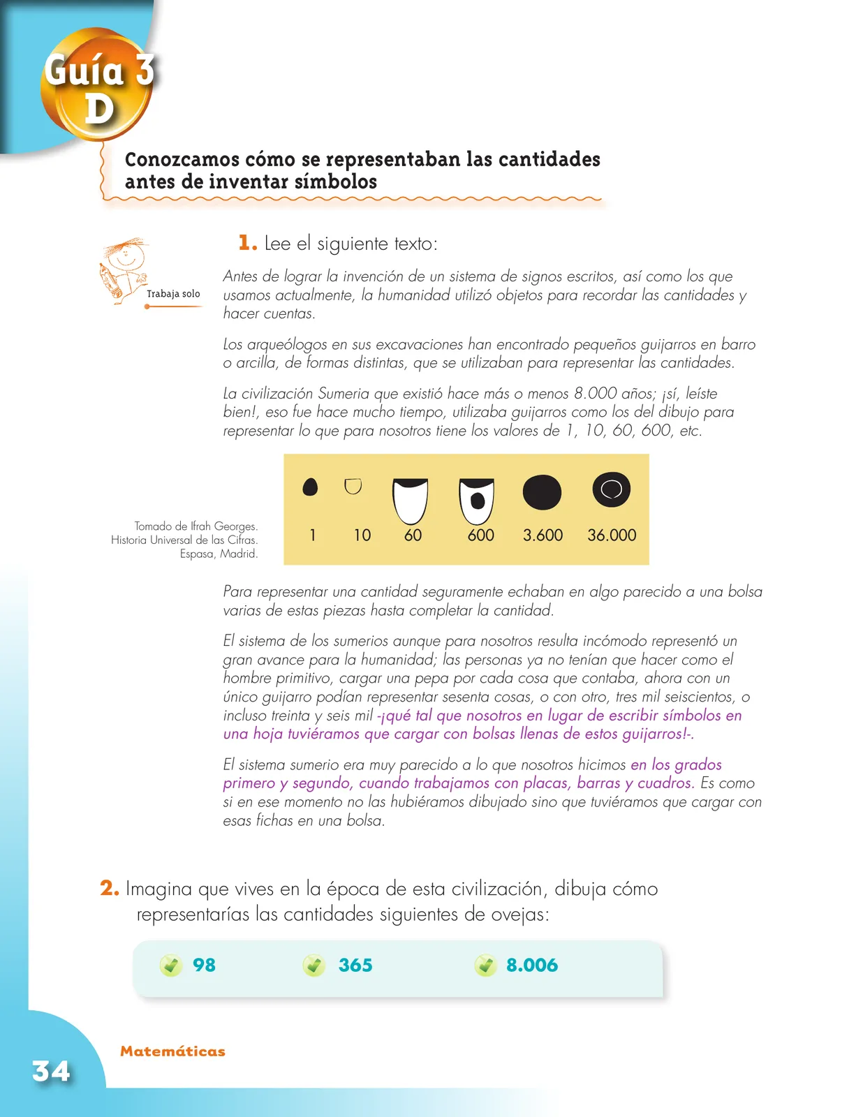 Página 34 de Matematica 3° · Cartilla 01