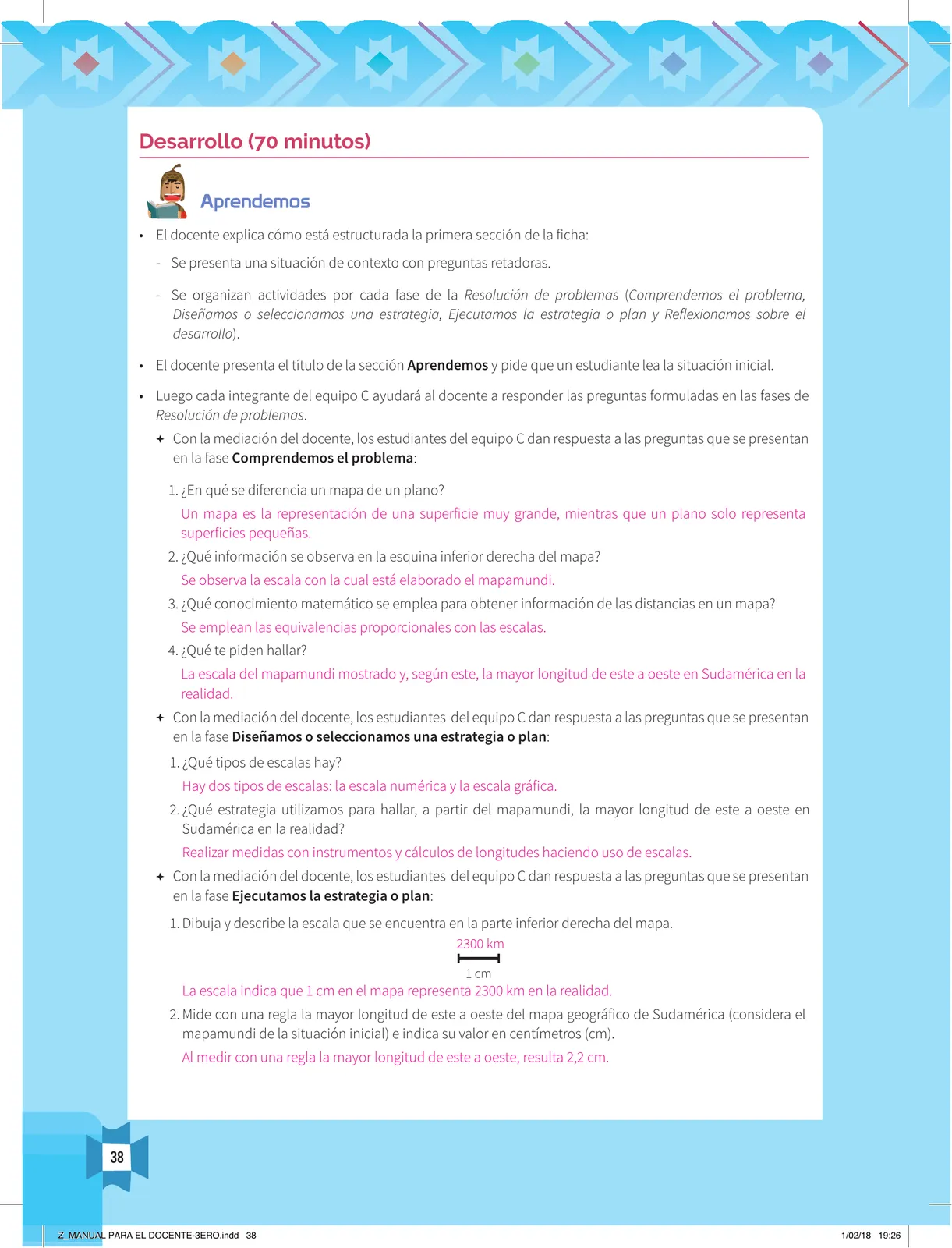 Página 40 de Resolvamos problemas 3 : manual para el docente 2018 · 2018