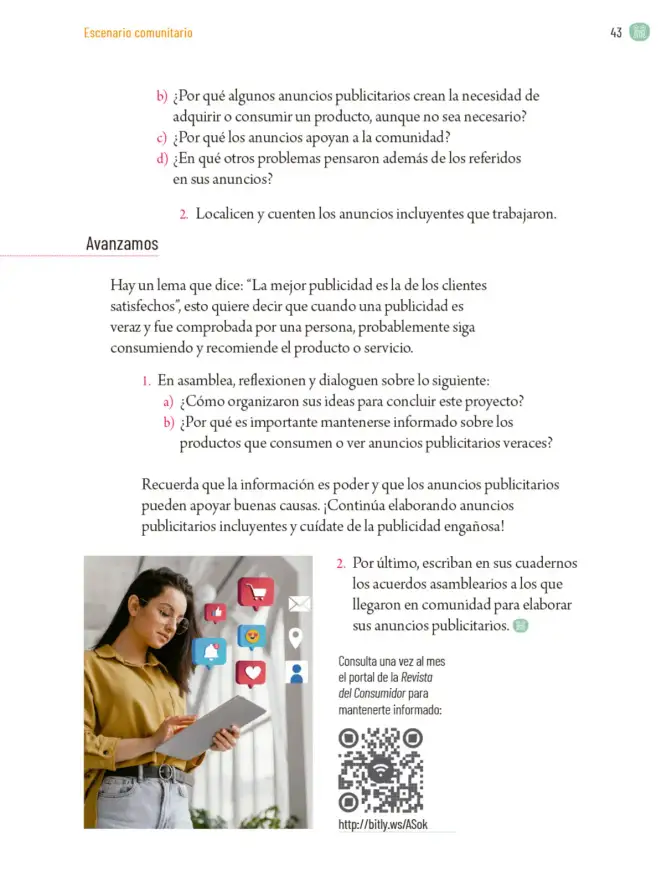 Página 46 de Proyectos Comunitarios. Libro de Educación Primaria Grado 5° Ciclo Escolar 2025 - 2026
