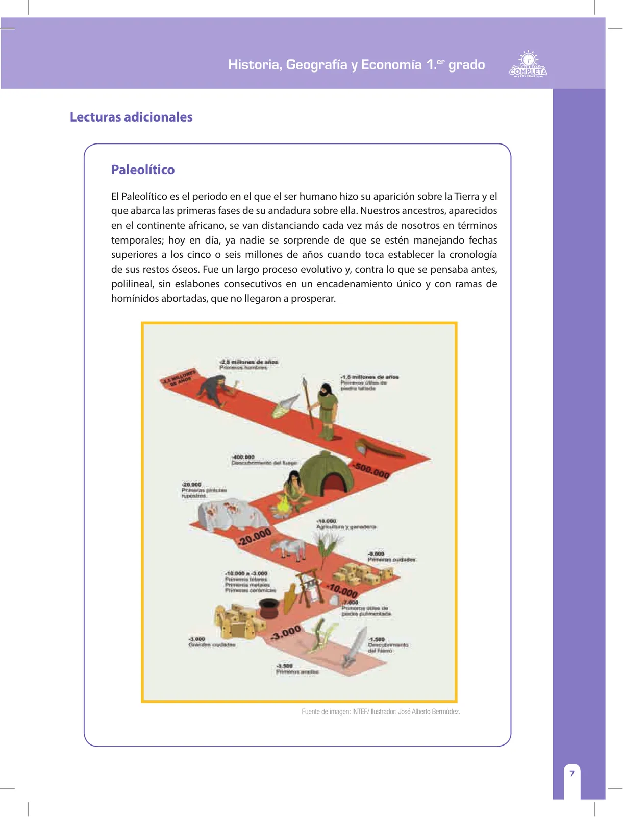 Miniatura página 7 de Historia, Geografía y Economía 1 : cuaderno de reforzamiento pedagógico - JEC · 2016