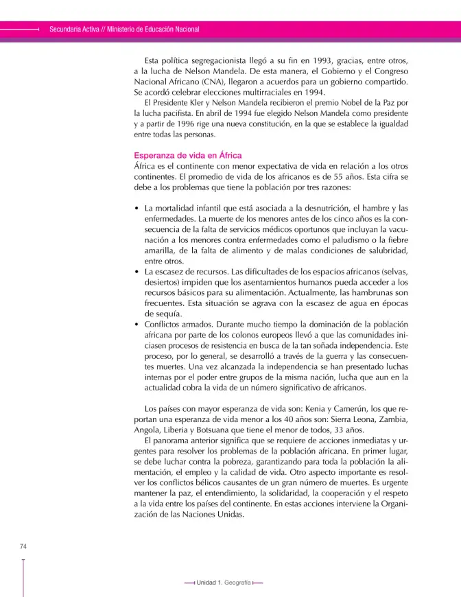 Página 74 de Ciencias Sociales 8° · Secundaria Activa