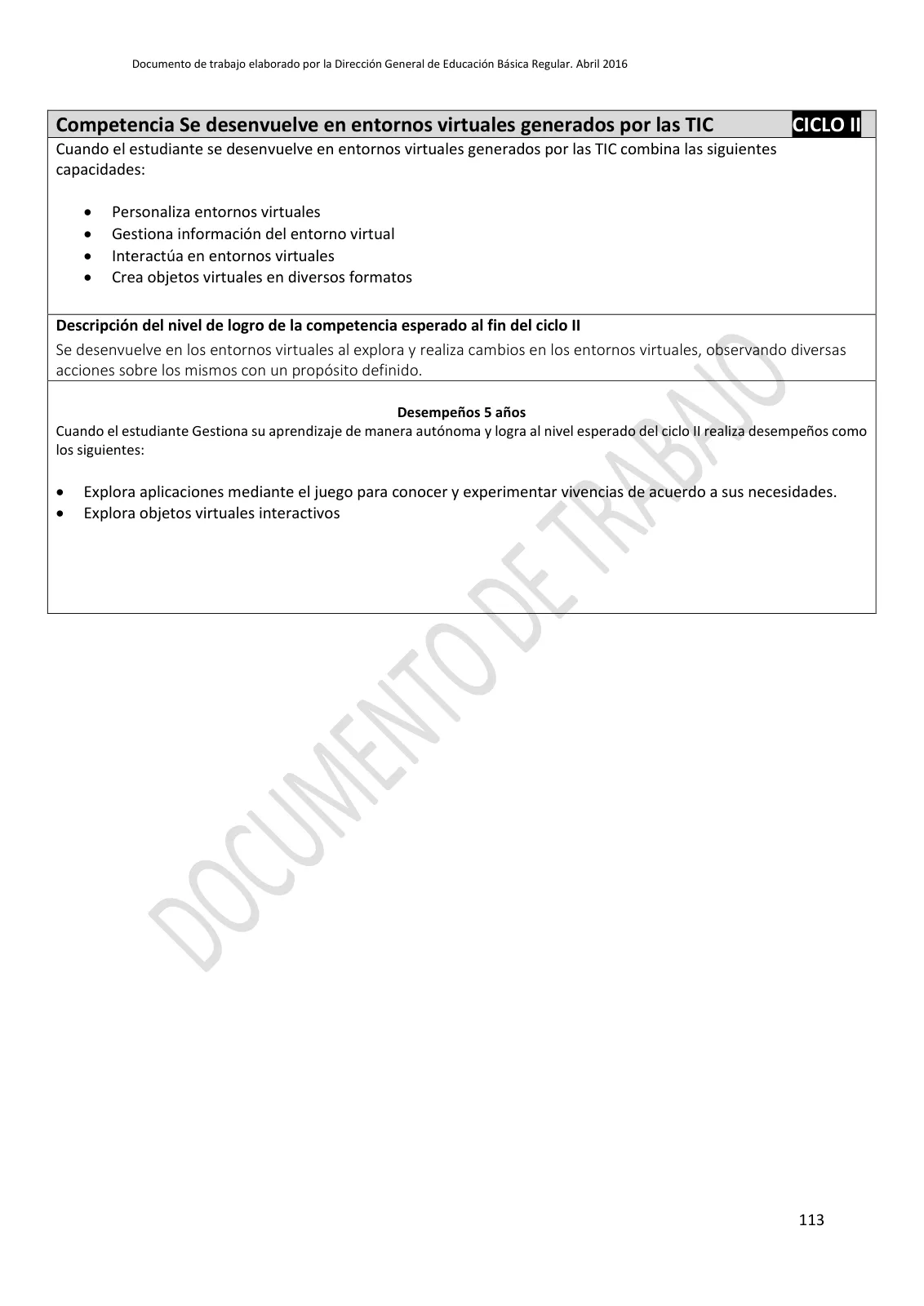 Página 113 de Programa curricular de Educación Inicial · 2016