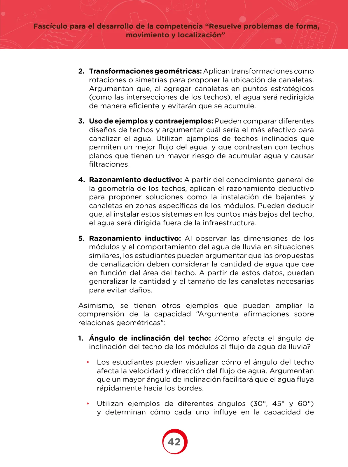 Página 42 de Fascículo para el desarrollo de competencia Resuelve problemas de forma, movimiento y localización · 2024