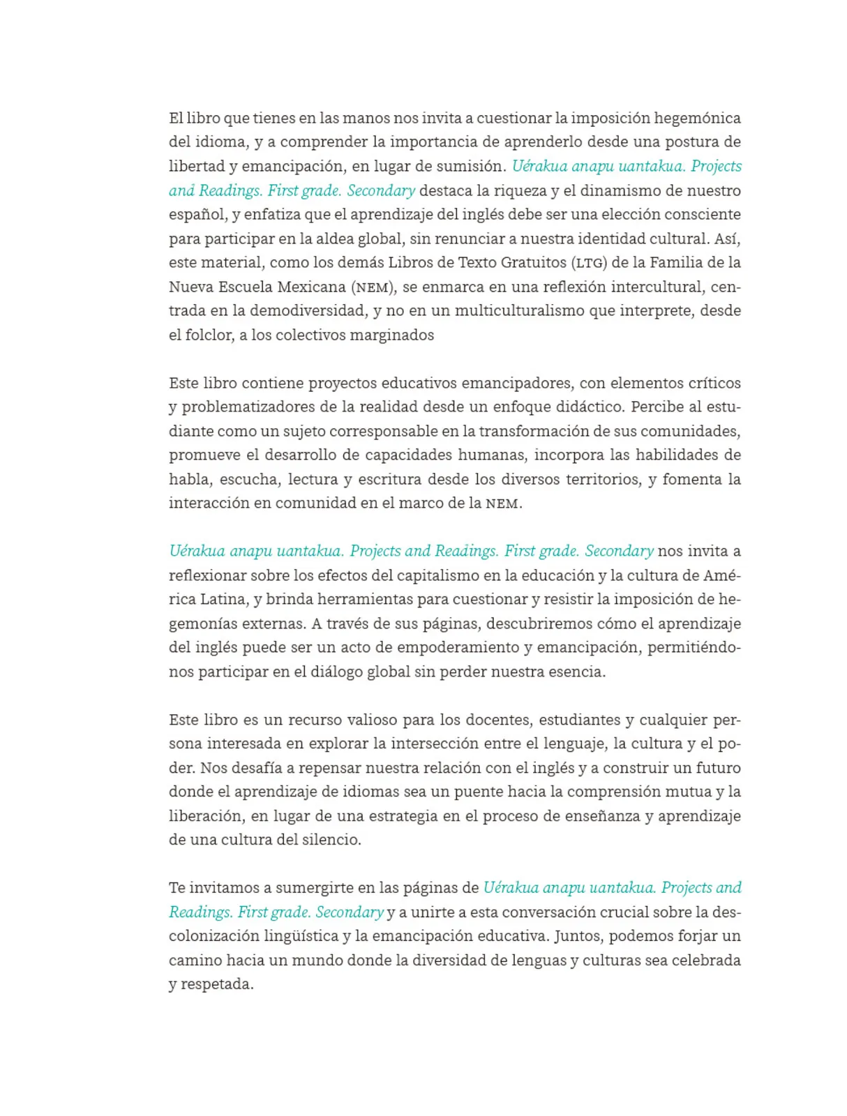 Miniatura página 5 de Uérakua anapu uantakua. Projects and Readings  Libro de Educación Secundaria Grado 1°  Ciclo Escolar 2025 - 2026