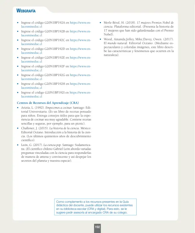 Página 193 de Ciencias Naturales – Primero Básico | Texto del Estudiante (MINEDUC) – Descargar PDF · 2024