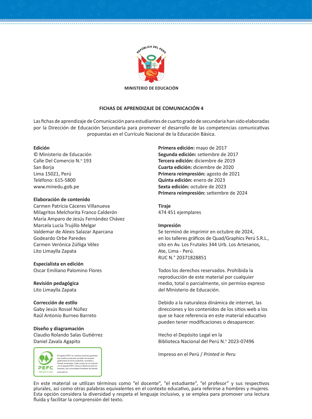 Página 4 de Fichas de aprendizaje de Comunicación 4 · 2024