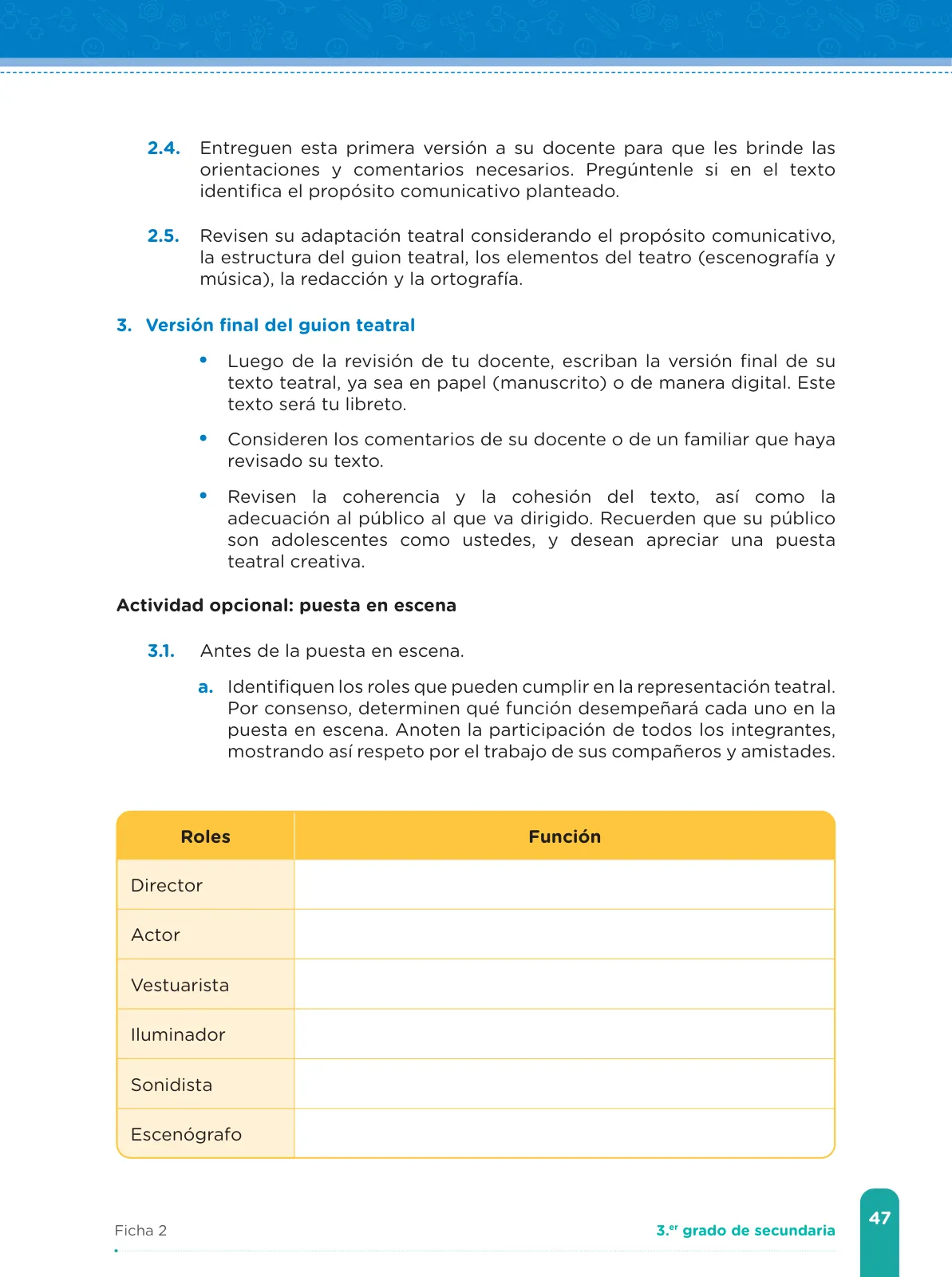 Miniatura página 49 de Fichas de aprendizaje de Comunicación 3 · 2024
