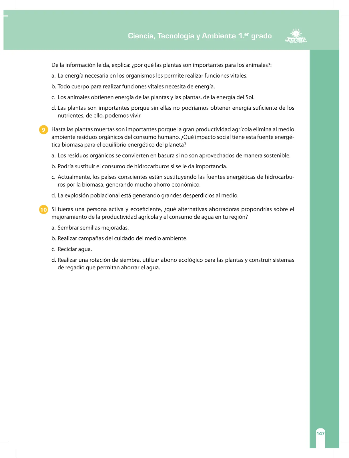 Miniatura página 147 de Ciencia, Tecnología y Ambiente 1. Cuaderno de reforzamiento pedagógico - JEC · 2016