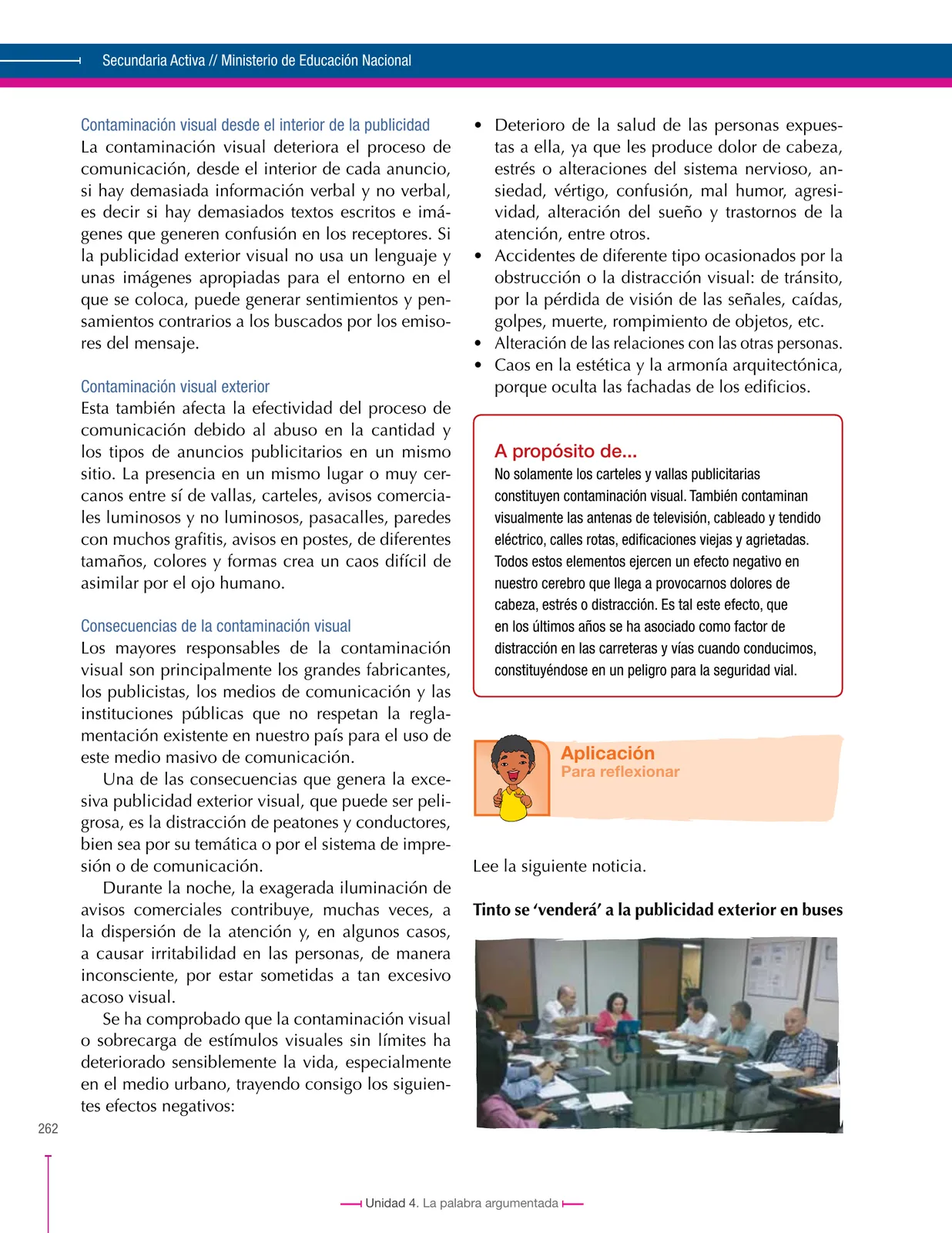 Página 262 de Lenguaje 8° · Secundaria Activa