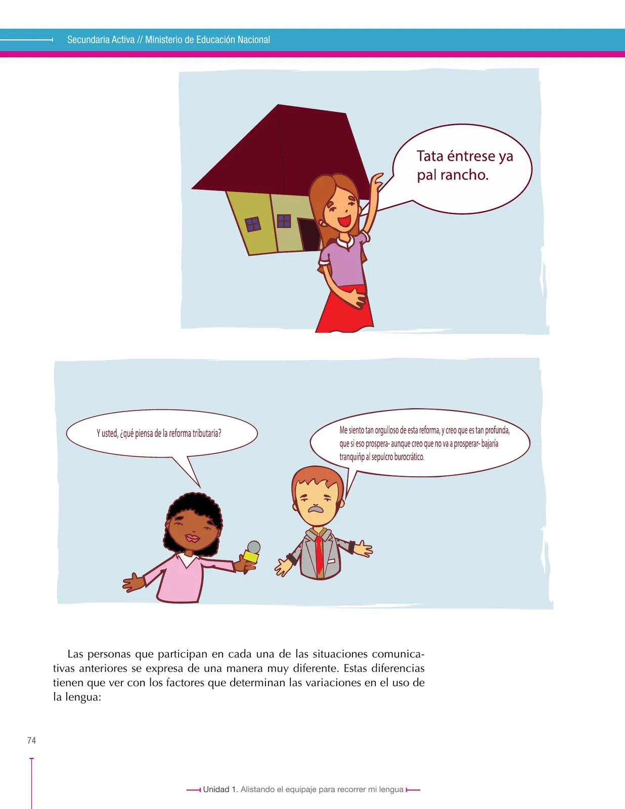Miniatura página 74 de Lenguaje 7° · Secundaria Activa