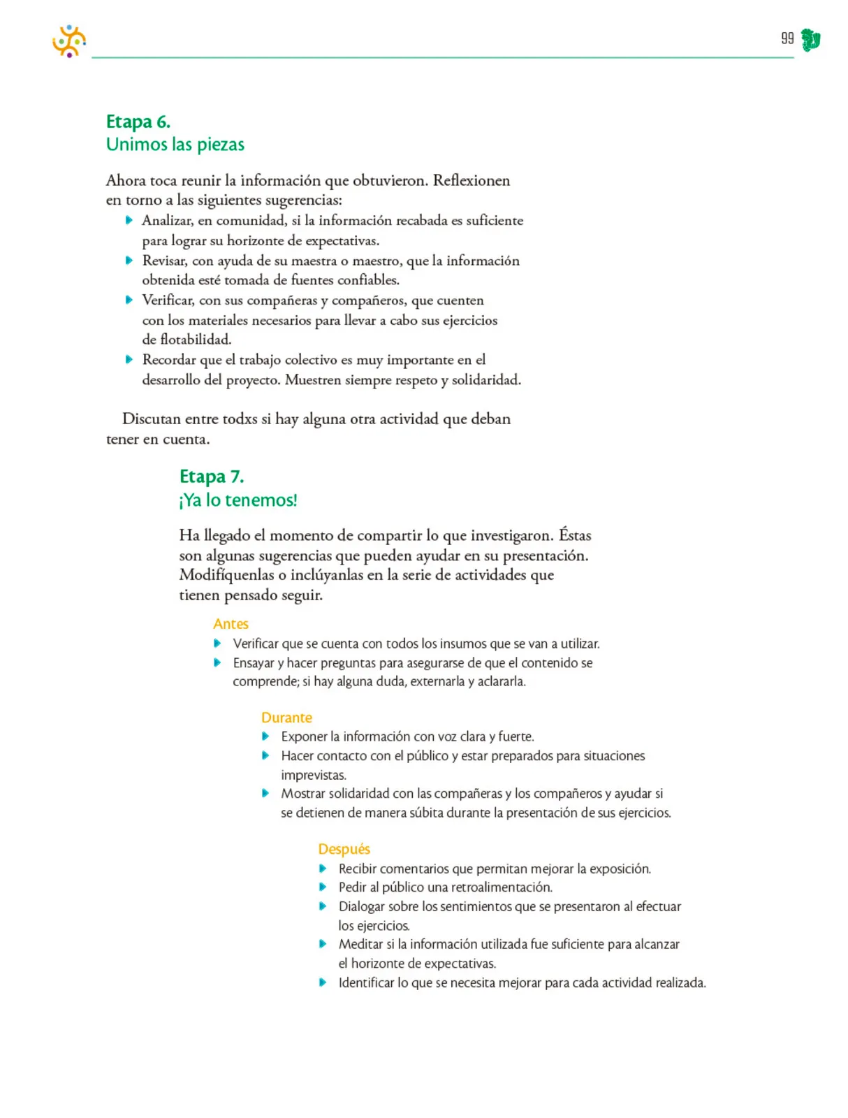Miniatura página 100 de Colección Sk´asolil. Nuestro libro de Proyectos.  Tomo II.  Libro de Educación Telesecundaria Grado 2°  Ciclo Escolar 2025 - 2026