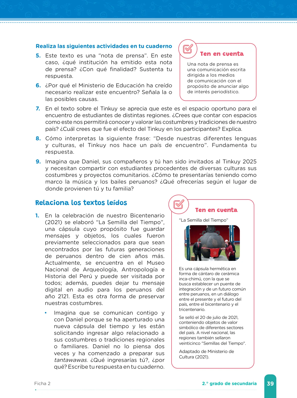 Miniatura página 41 de Fichas de aprendizaje de Comunicación 2 · 2024