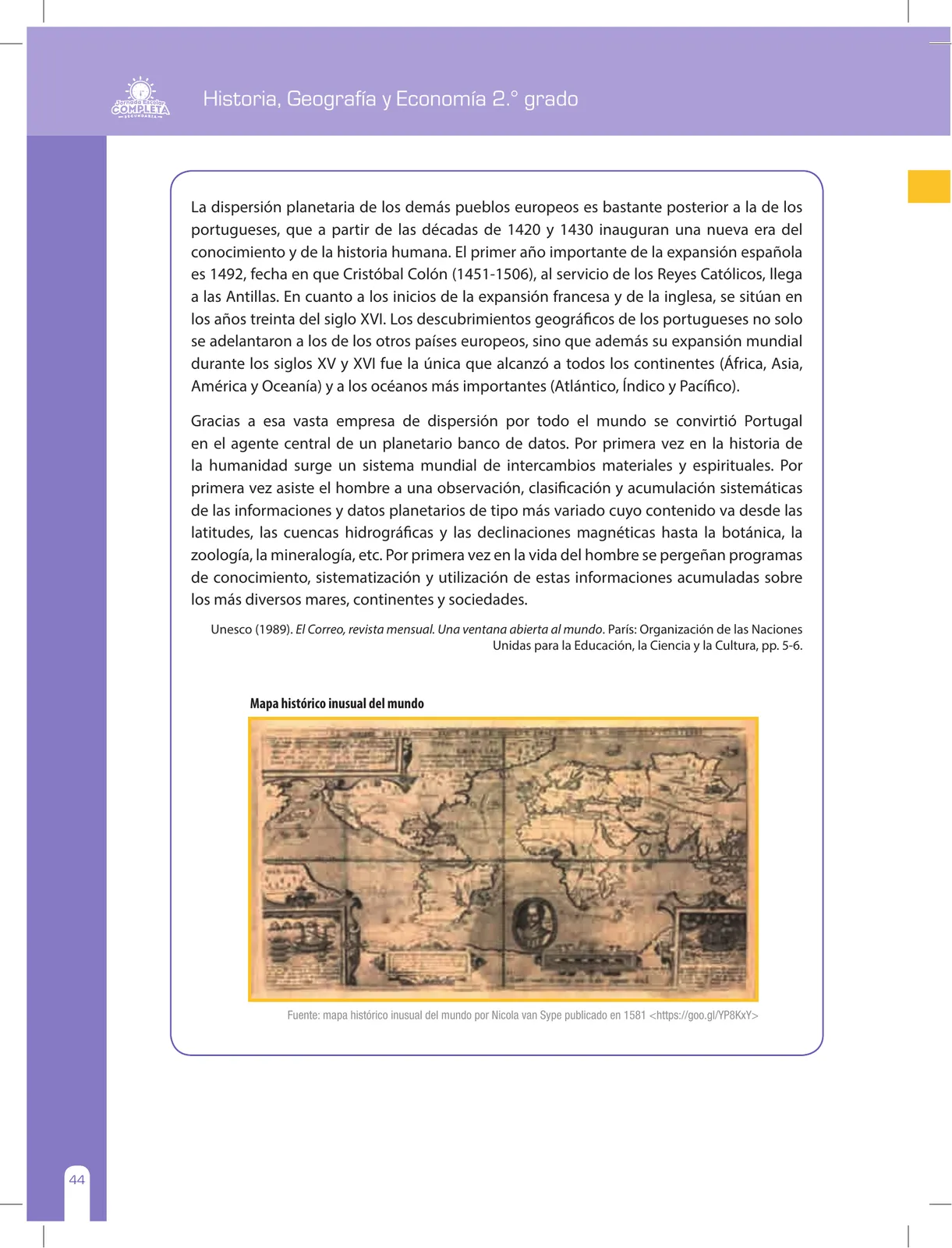 Miniatura página 44 de Historia, Geografía y Economía 2 : cuaderno de reforzamiento pedagógico - JEC ﻿ · 2016