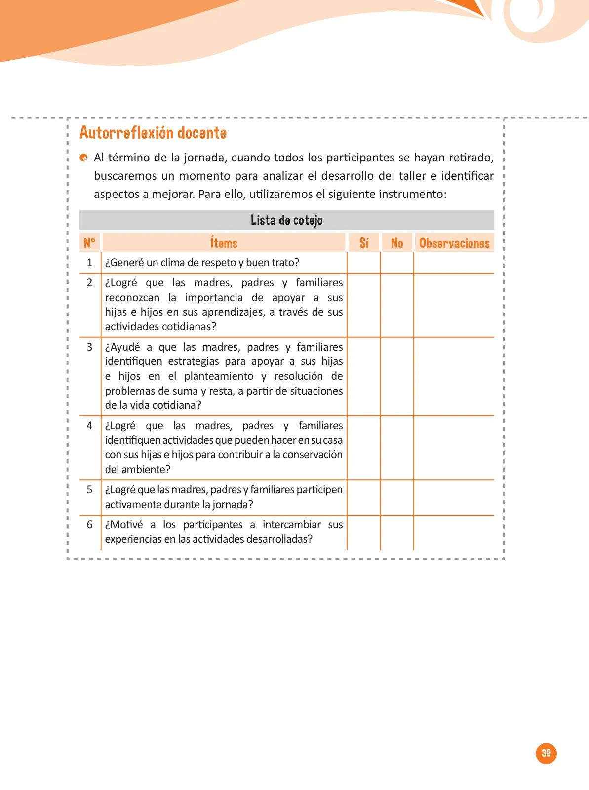 Página 41 de Guía para el trabajo docente con las familias del ciclo IV de Primaria · 2016
