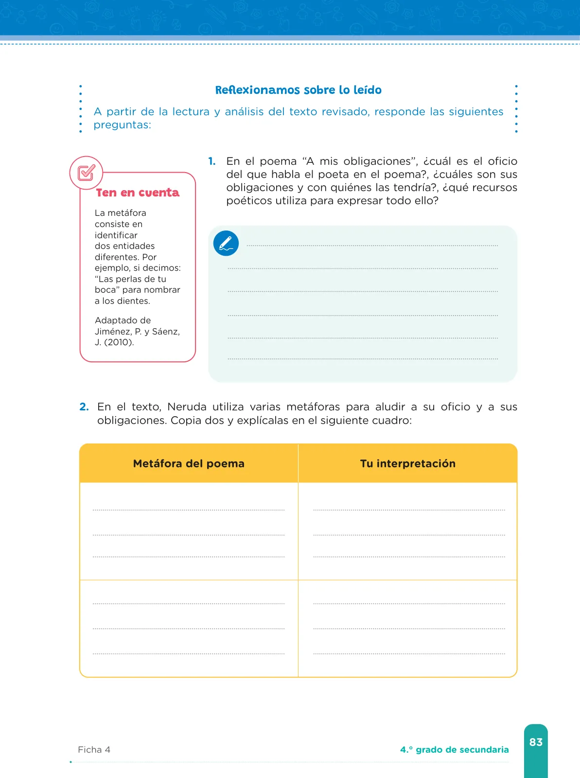 Página 85 de Fichas de aprendizaje de Comunicación 4 · 2024