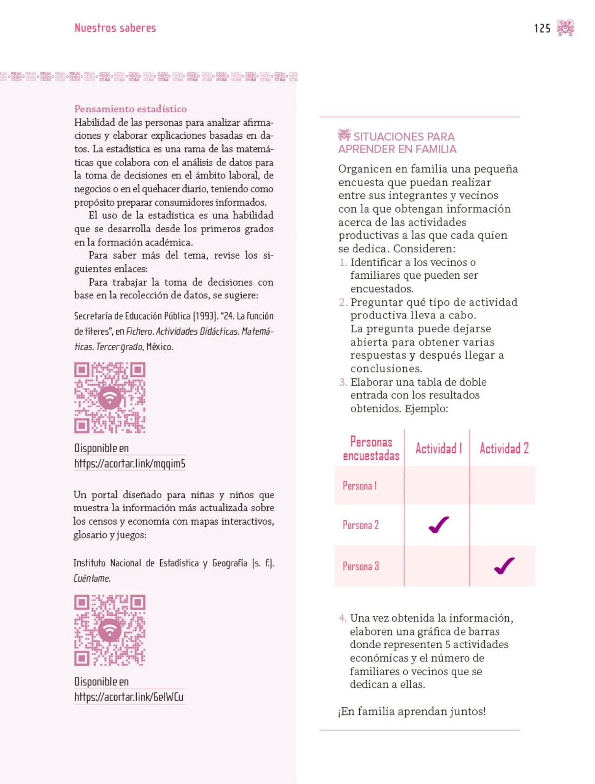 Página 126 de Nuestros saberes: Libro para alumnos, maestros y familia. Libro de Educación Primaria Grado 3° Ciclo Escolar 2025 - 2026