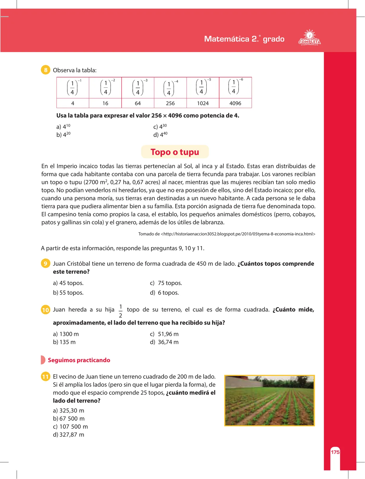 Miniatura página 175 de Matemática 2 : cuaderno de reforzamiento pedagógico - JEC · 2016