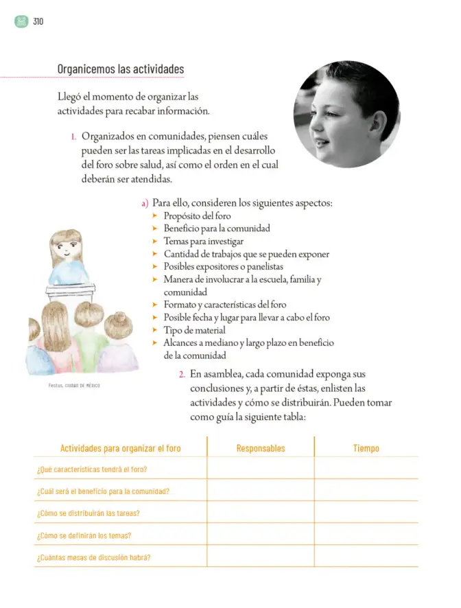 Página 313 de Proyectos Comunitarios. Libro de Educación Primaria Grado 5° Ciclo Escolar 2025 - 2026