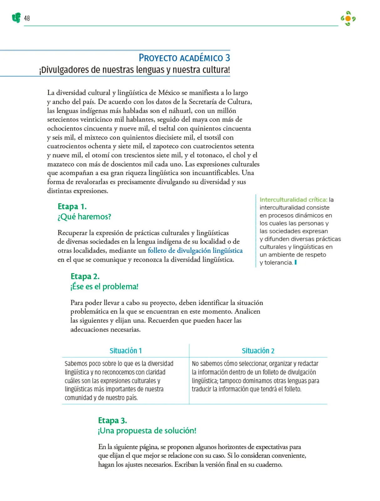 Miniatura página 49 de Colección Nanahuatzin. Nuestro libro de Proyectos. Tomo I.   Libro de Educación Telesecundaria Grado 3°  Ciclo Escolar 2025 - 2026