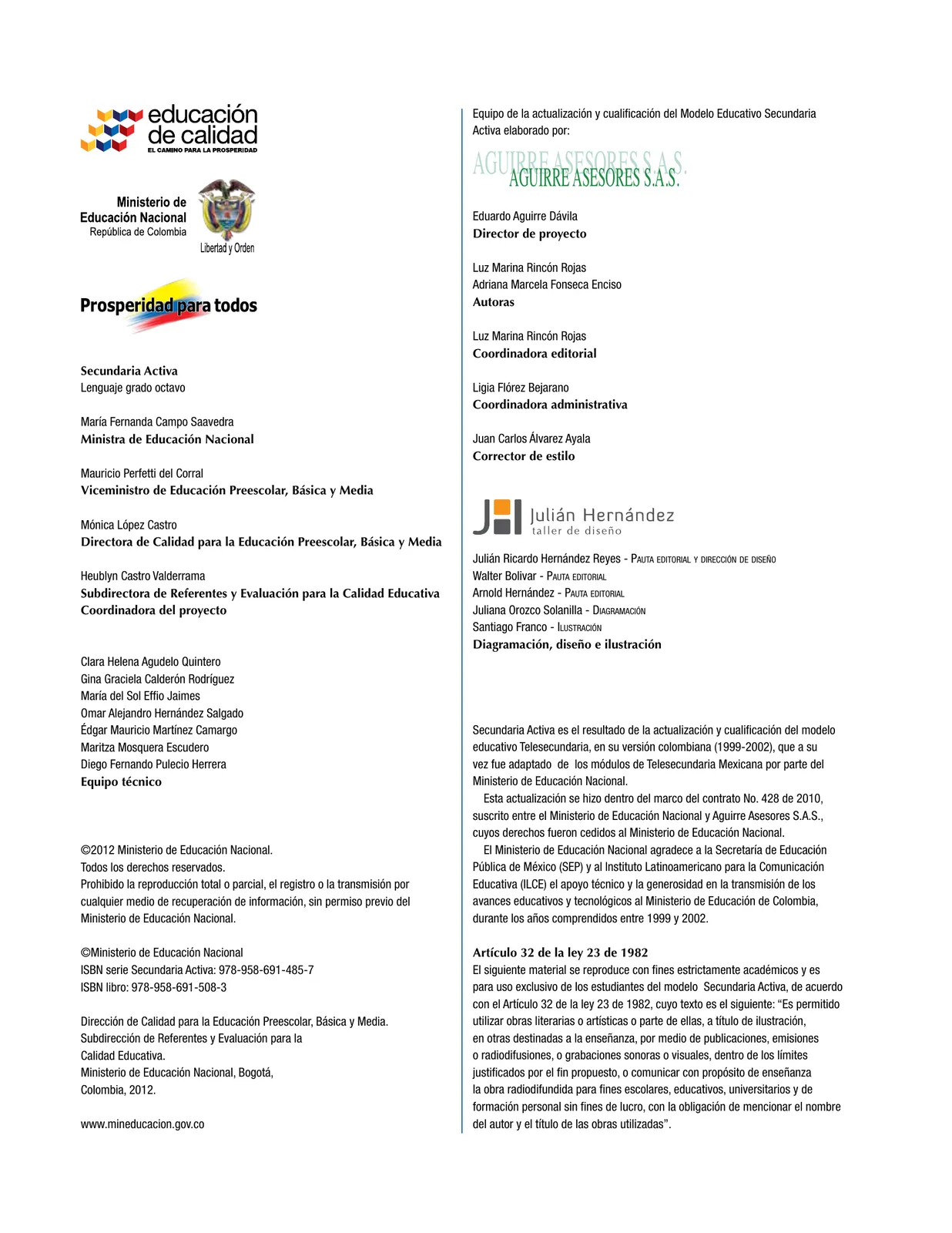 Miniatura página 2 de Lenguaje 8° · Secundaria Activa