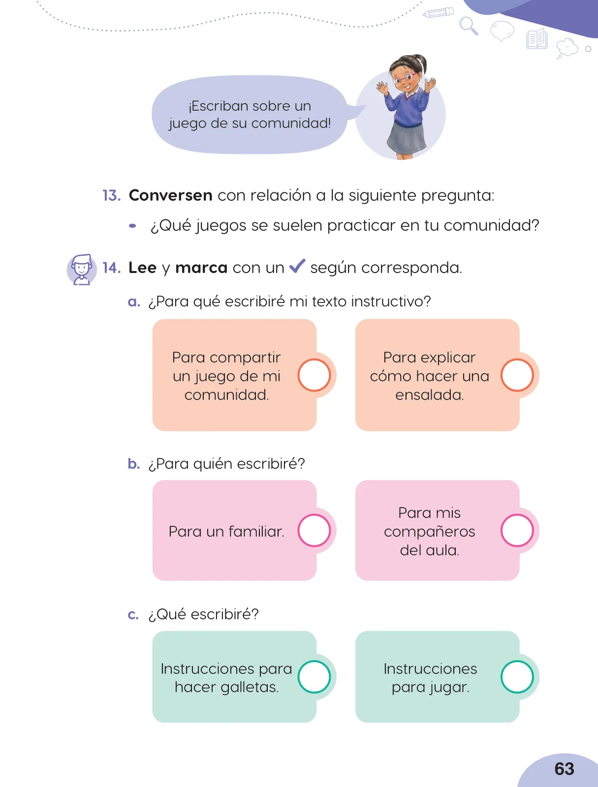 Página 65 de Cuadernillo de Comunicación 2, segundo grado de Primaria · 2023