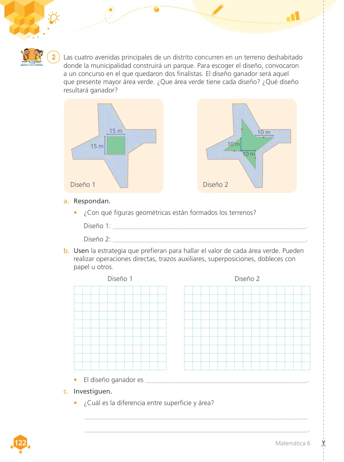 Página 124 de Matemática 6 : cuaderno de trabajo para sexto grado de Educación Primaria 2019 · 2019