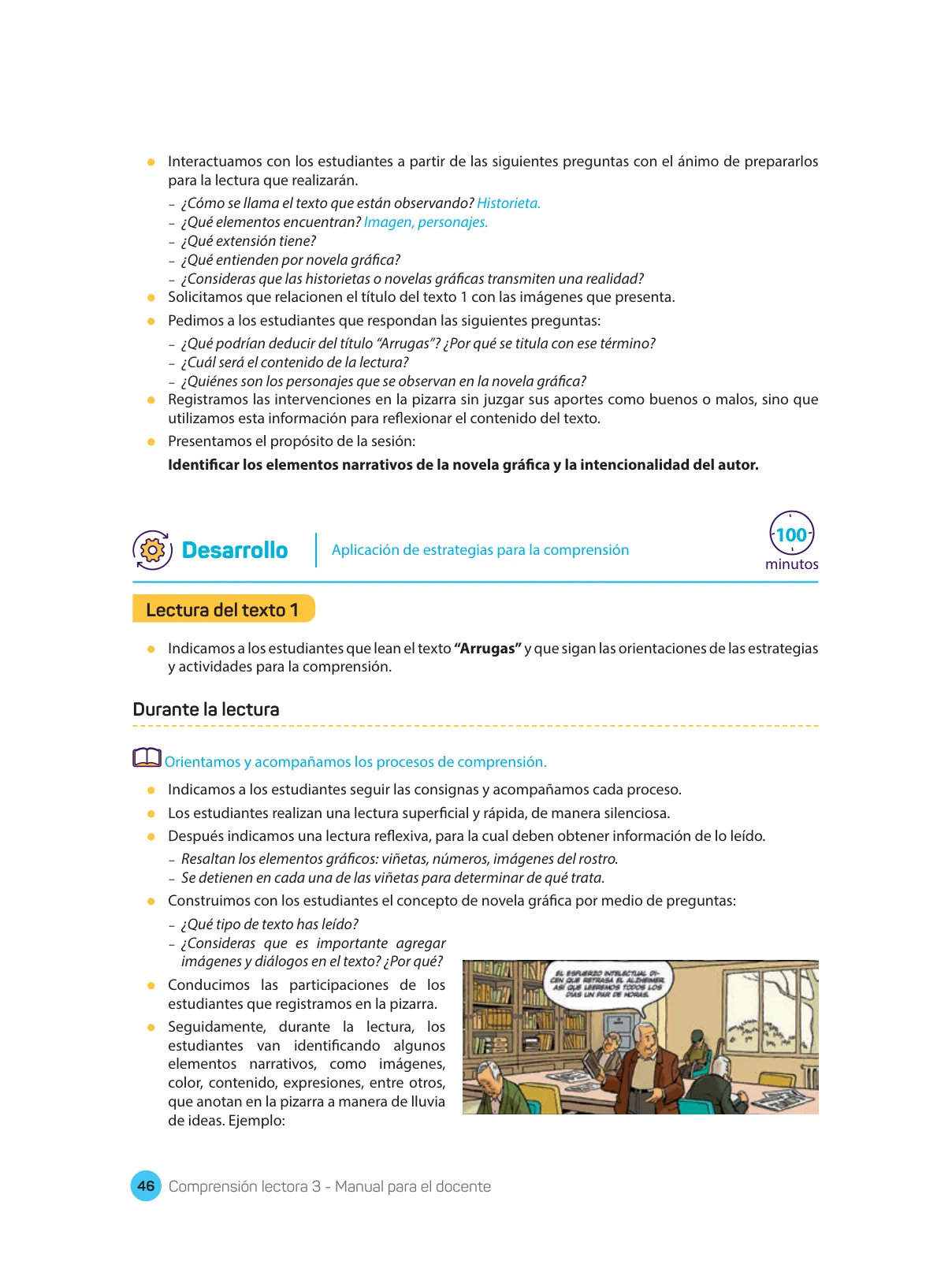 Página 48 de Comprensión lectora : manual para el docente de tercer grado de Secundaria 2018 · 2018
