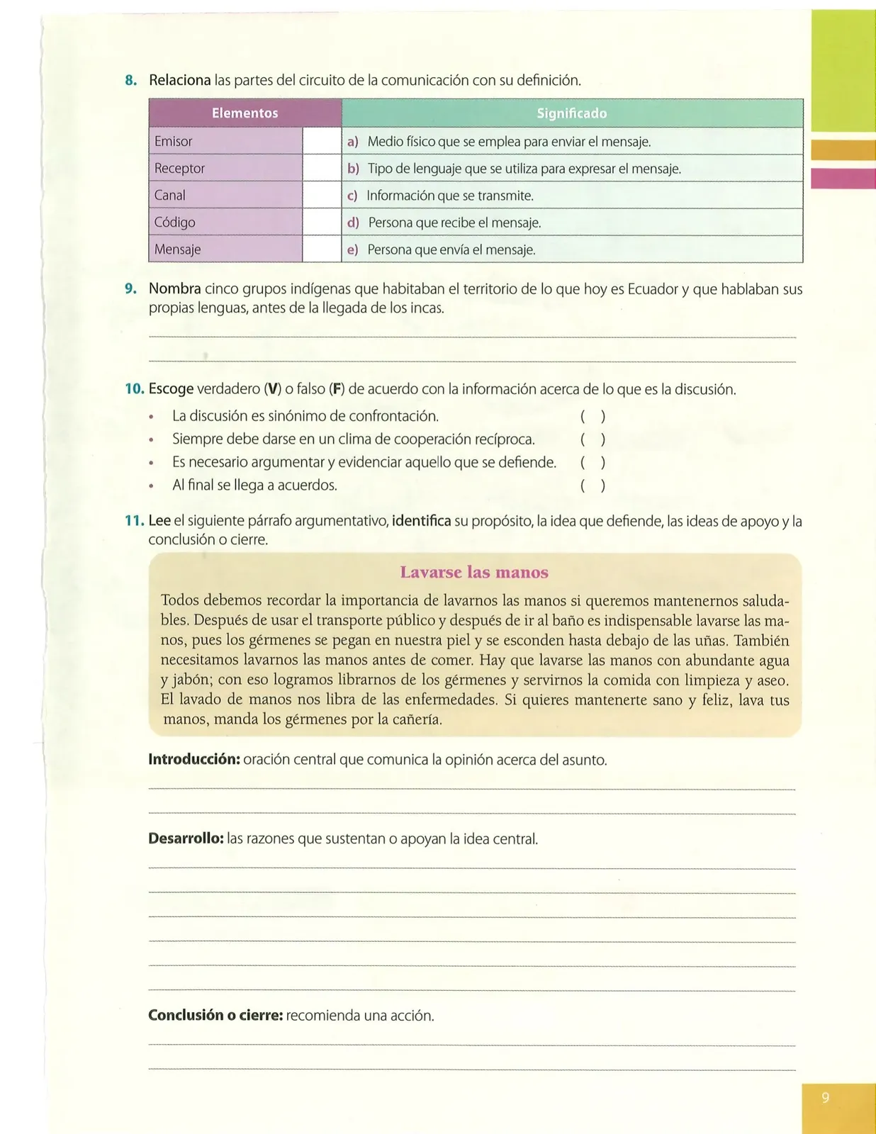 Página 9 de Lengua Y Literatura · 8 EGB · 2025
