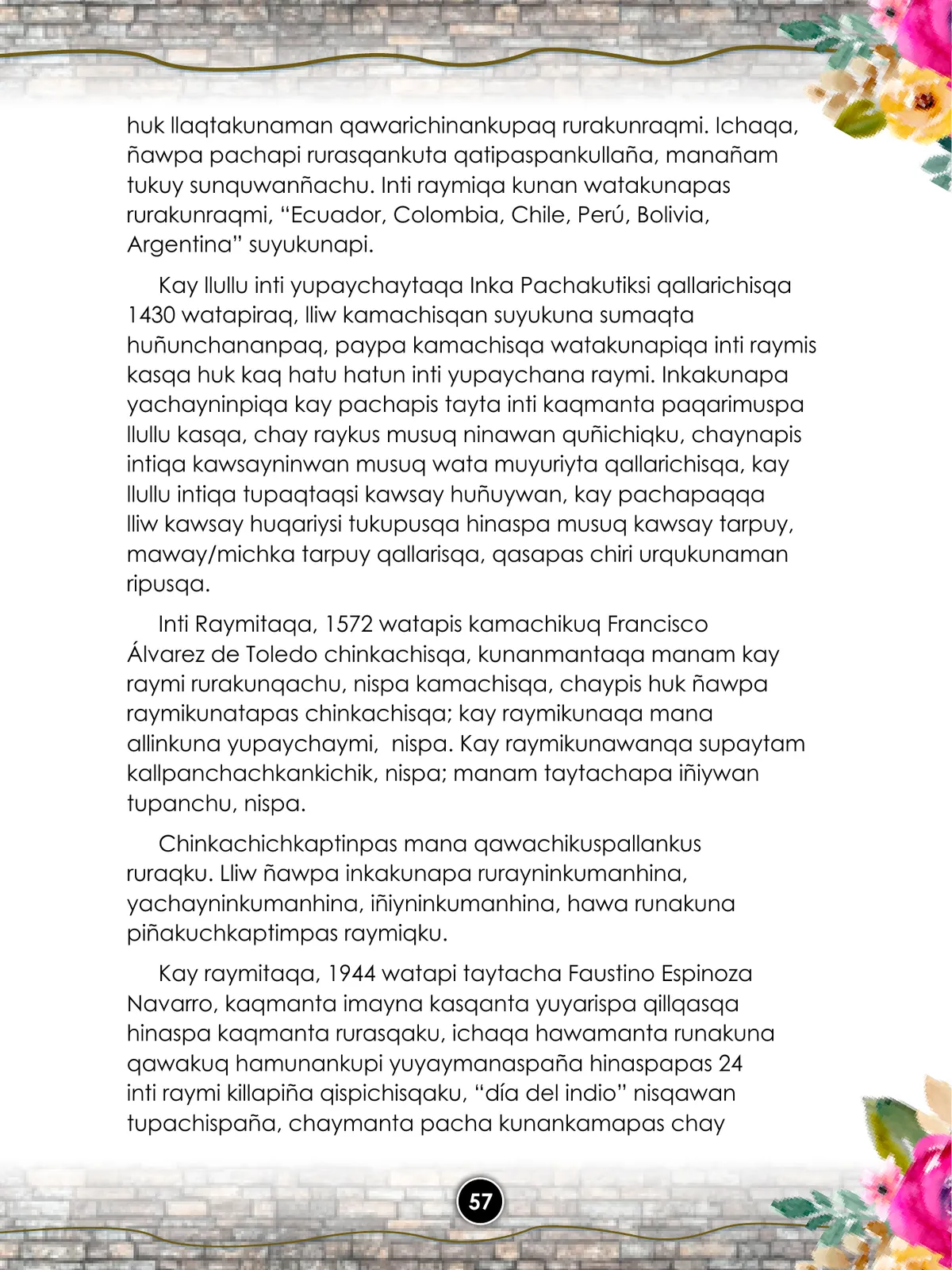 Página 59 de Llaqtanchikpa kawsayninkuna - Chanka : saberes de los pueblos - Comunicación y Ciencia y Tecnología quechua, variante Chanca · 2021