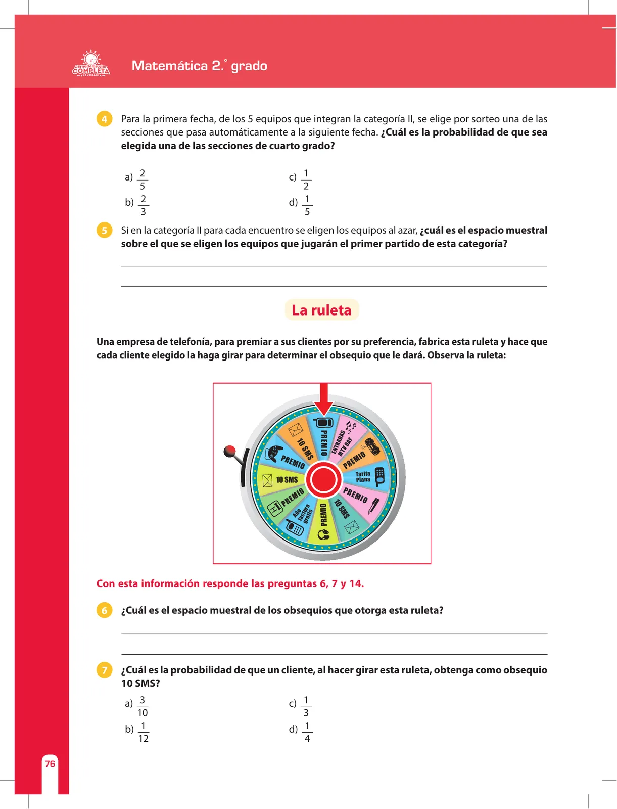 Miniatura página 76 de Matemática 2 : cuaderno de reforzamiento pedagógico - JEC · 2016