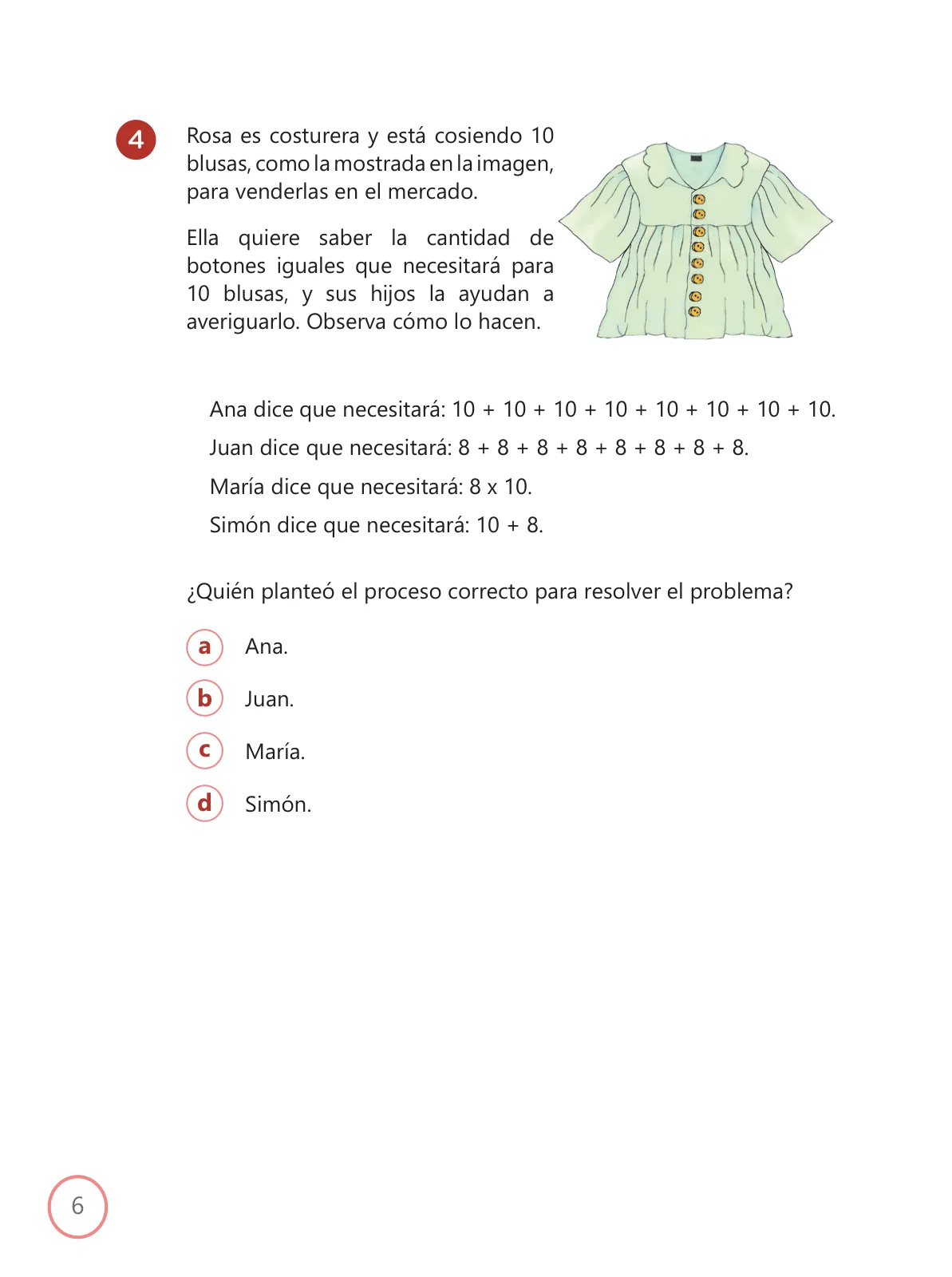Miniatura página 6 de Kit de evaluación Entrada 1 Demostrando lo que aprendimos : Matemática, primer trimestre, ﻿Cuarto grado - Primaria · 2019