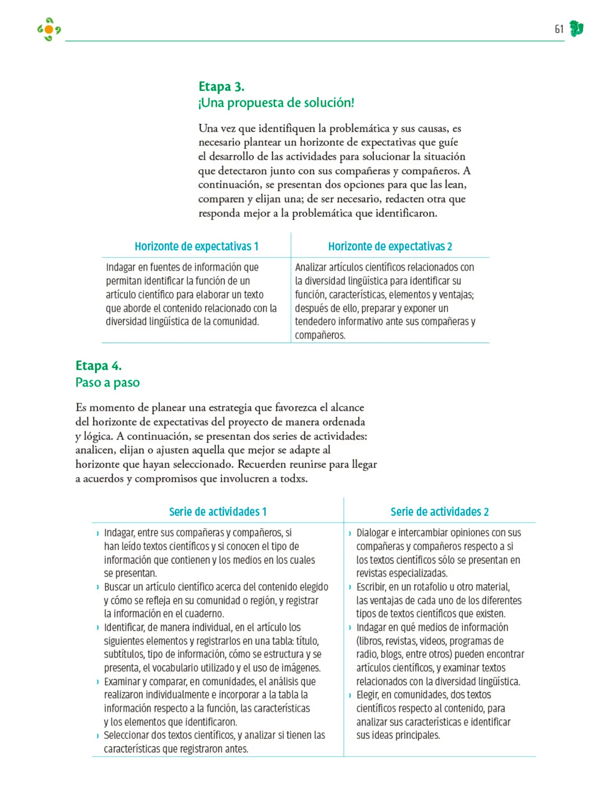 Miniatura página 62 de Colección Sk´asolil. Nuestro libro de Proyectos.  Tomo III.  Libro de Educación Telesecundaria Grado 2°  Ciclo Escolar 2025 - 2026