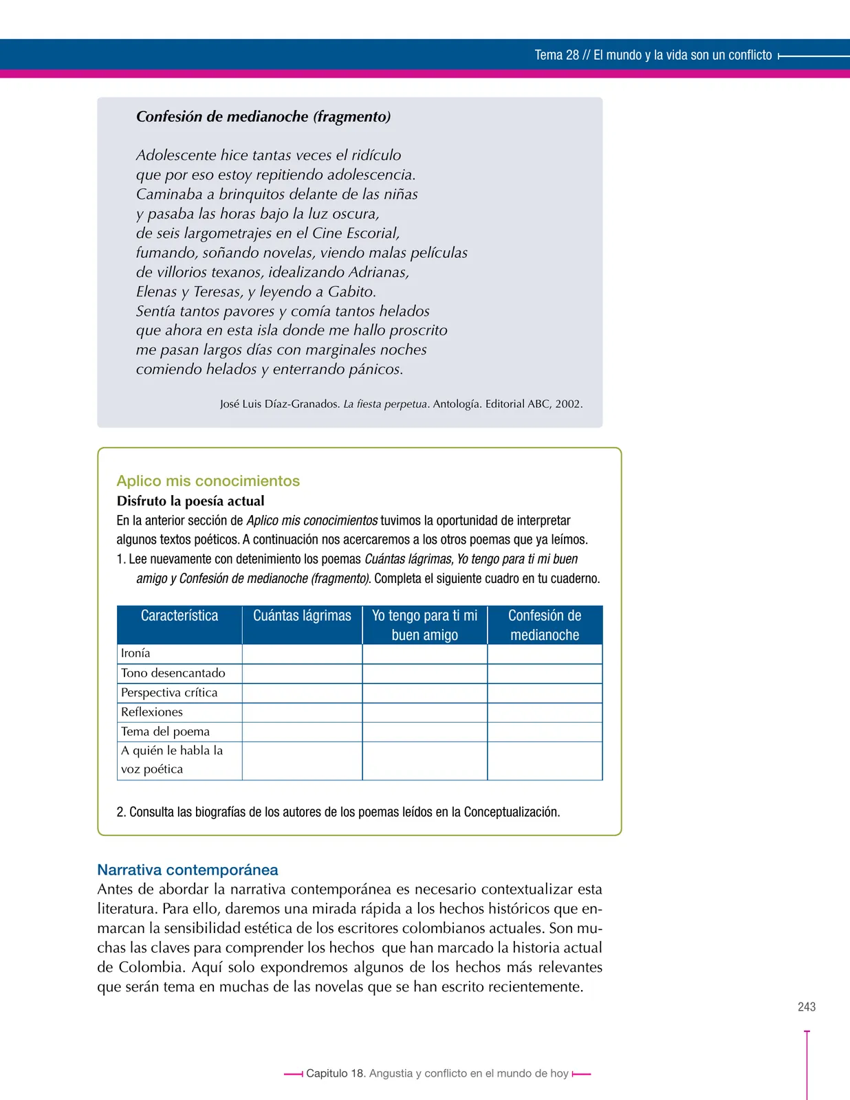 Página 243 de Lenguaje 8° · Secundaria Activa