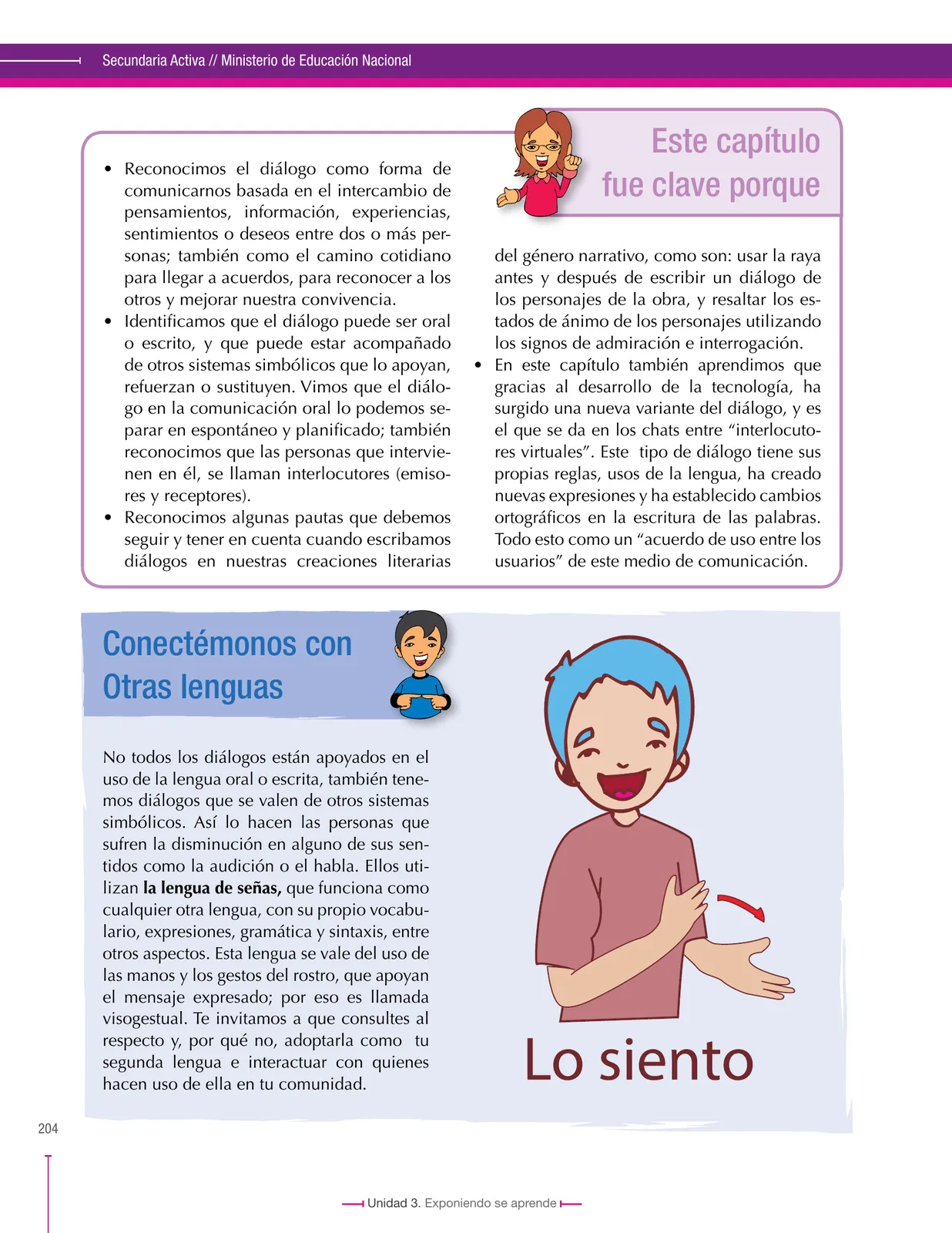 Página 204 de Lenguaje 8° · Secundaria Activa