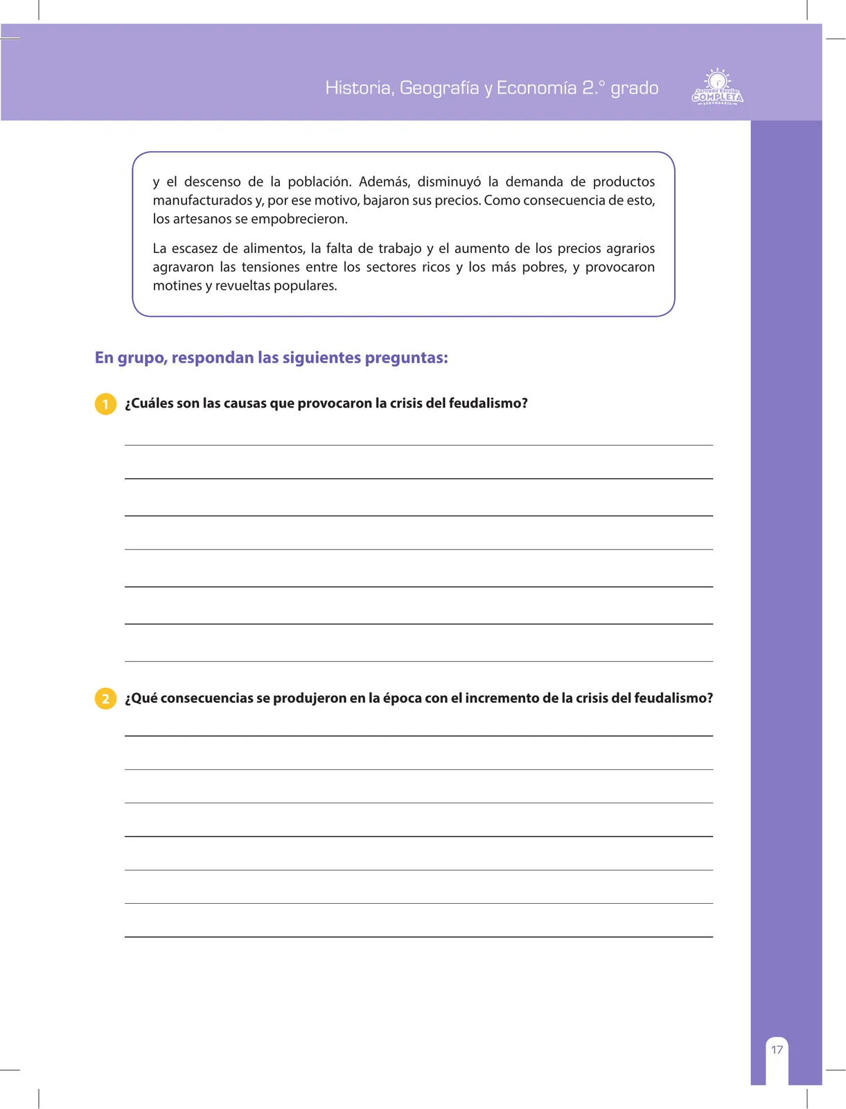 Página 17 de Historia, Geografía y Economía 2 : cuaderno de reforzamiento pedagógico - JEC ﻿ · 2016