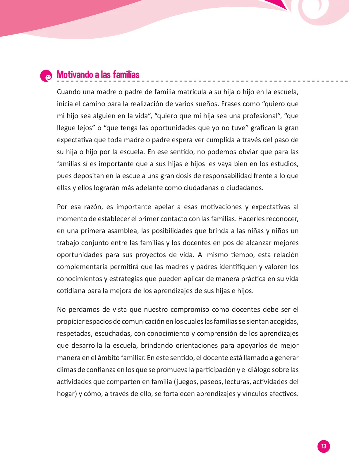 Página 15 de Guía para el trabajo docente con las familias del ciclo III de Primaria · 2016