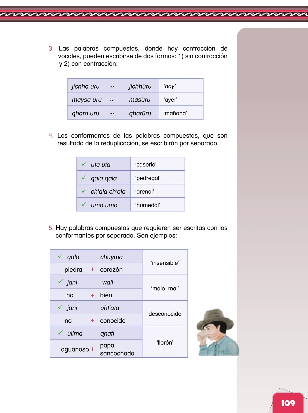 Página 111 de Aymara arutha chiqapa qillqañataki panka = Manual de escritura Aimara · 2021