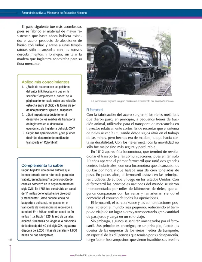 Página 168 de Ciencias Sociales 8° · Secundaria Activa