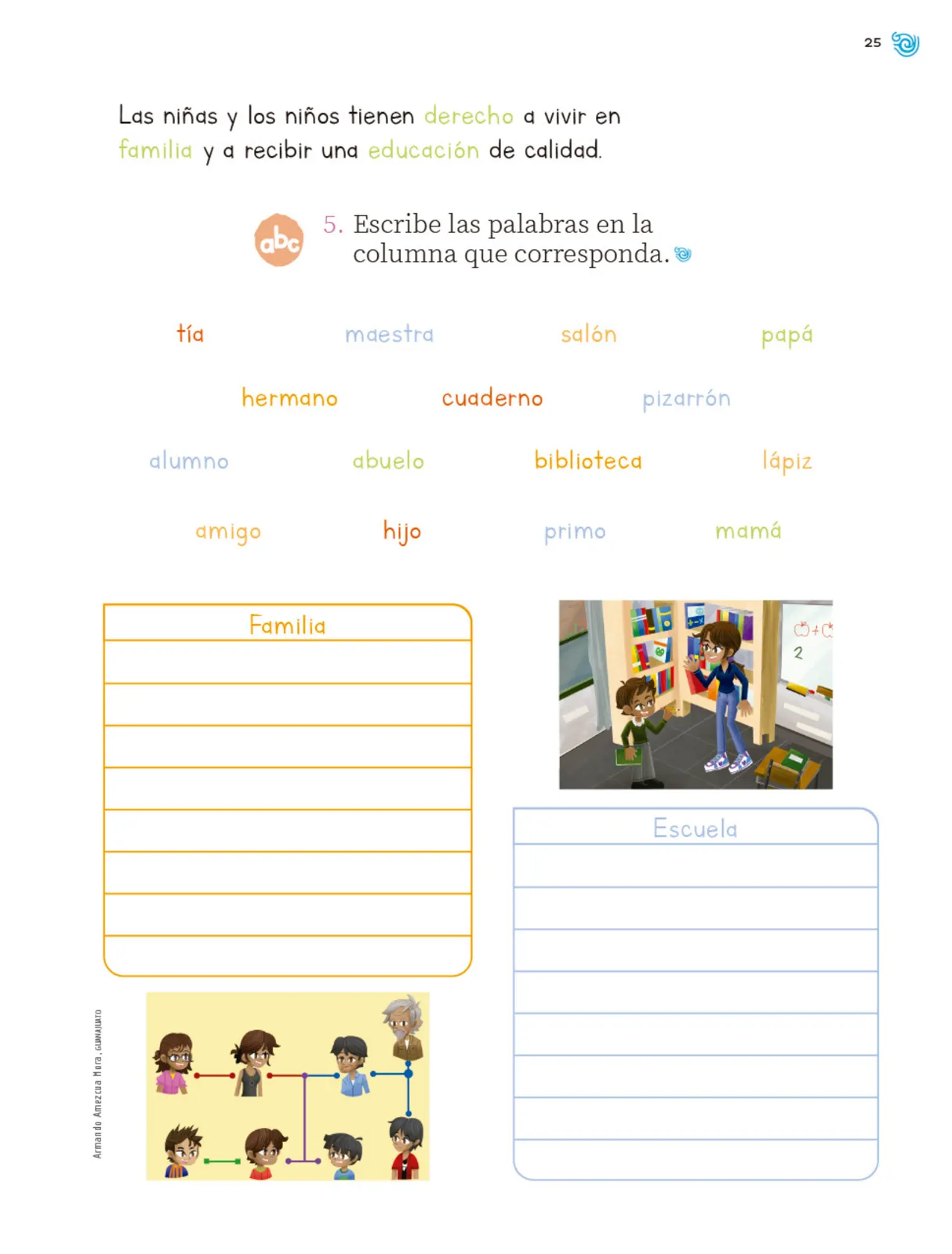 Página 26 de Múltiples lenguajes. Trazos y palabras. Libro de Educación Primaria Grado 1° Ciclo Escolar 2025 - 2026