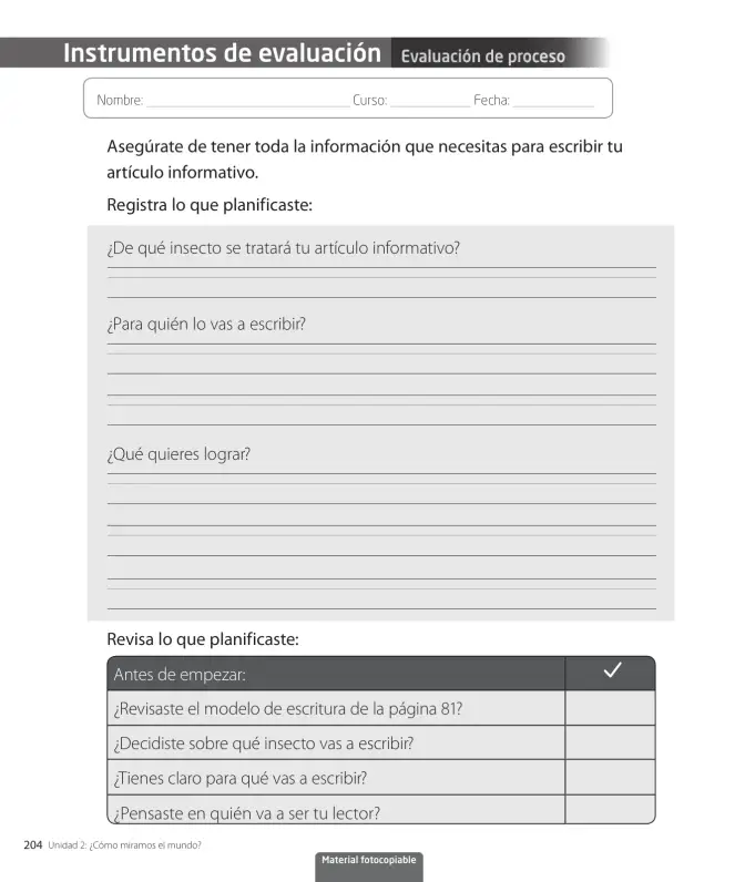 Página 206 de Lenguaje y Comunicación – Segundo Básico – Texto del Estudiante MINEDUC – Descargar PDF · 2024