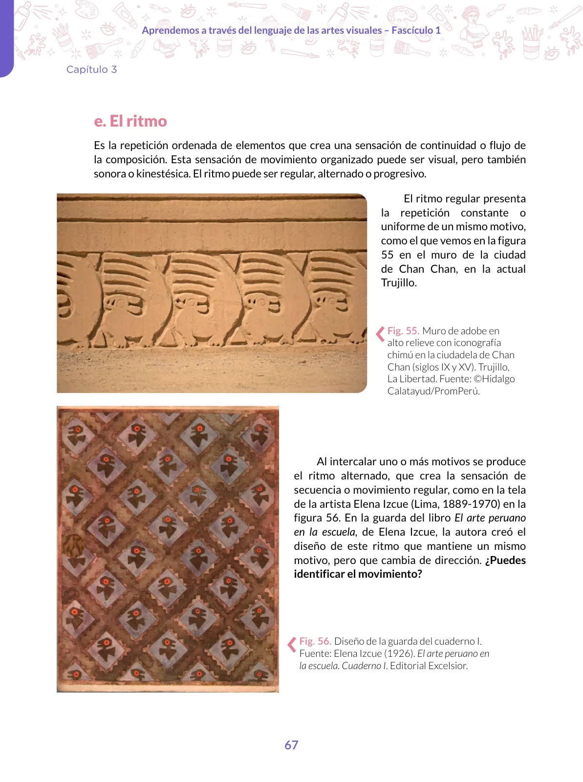 Página 67 de Aprendemos a través del lenguaje de las artes visuales Fascículo 1 para estudiantes de Educación Secundaria · 2024