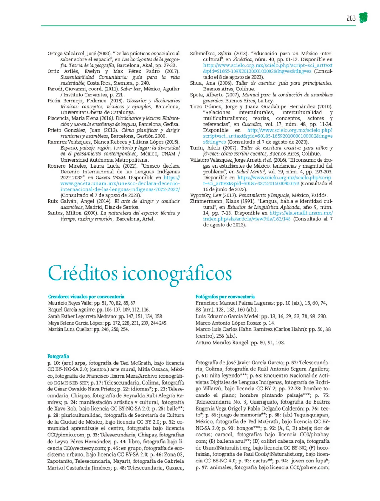 Miniatura página 264 de Colección Ximhai. Nuestro libro de Proyectos.  Tomo II.   Libro de Educación Telesecundaria Grado 1°  Ciclo Escolar 2025 - 2026