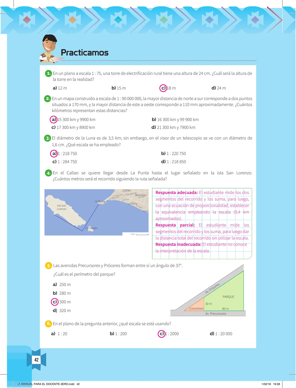 Página 44 de Resolvamos problemas 3 : manual para el docente 2018 · 2018