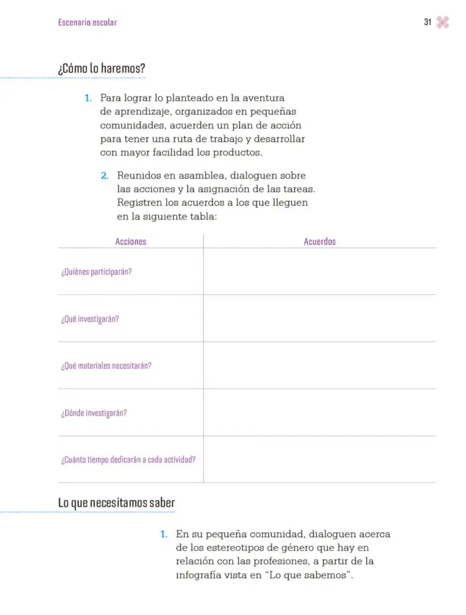 Página 34 de Proyectos Escolares. Libro de Educación Primaria Grado 4° Ciclo Escolar 2025 - 2026