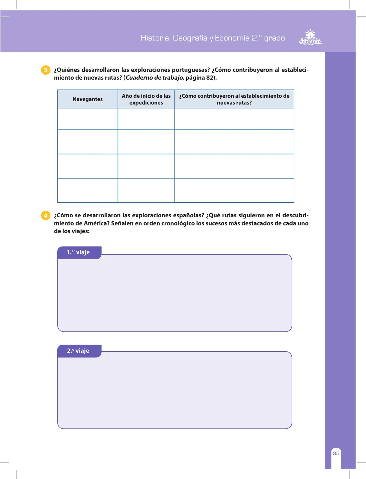 Página 35 de Historia, Geografía y Economía 2 : cuaderno de reforzamiento pedagógico - JEC · 2016