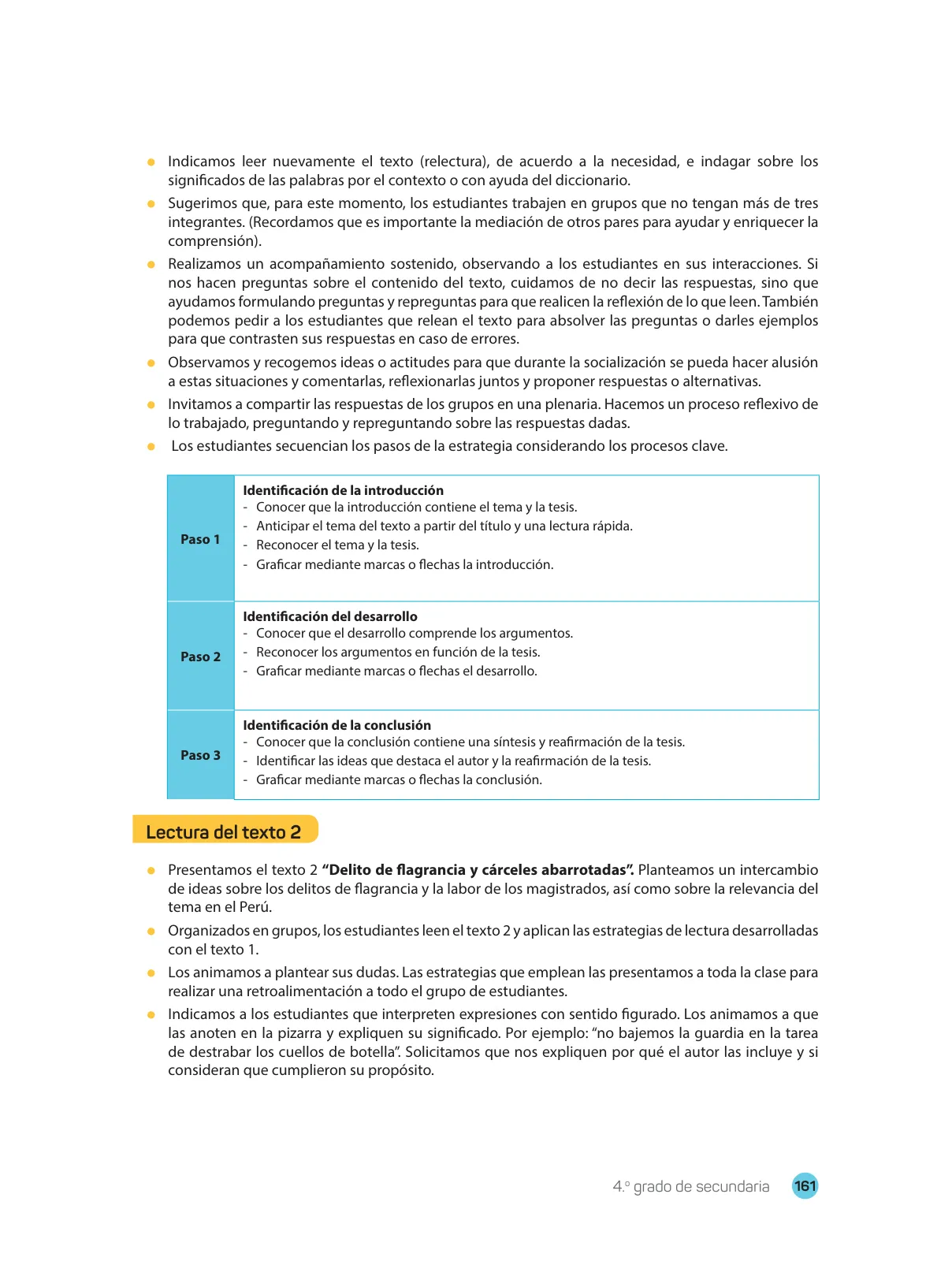 Miniatura página 163 de Comprensión lectora : manual para el docente de cuarto grado de Secundaria 2018 · 2018